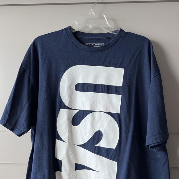 Nike USA Shirt Mens XL Navy Blue Graphic Swoosh Flag Short Sleeve T-Shirt Tee - Picture 3 of 9